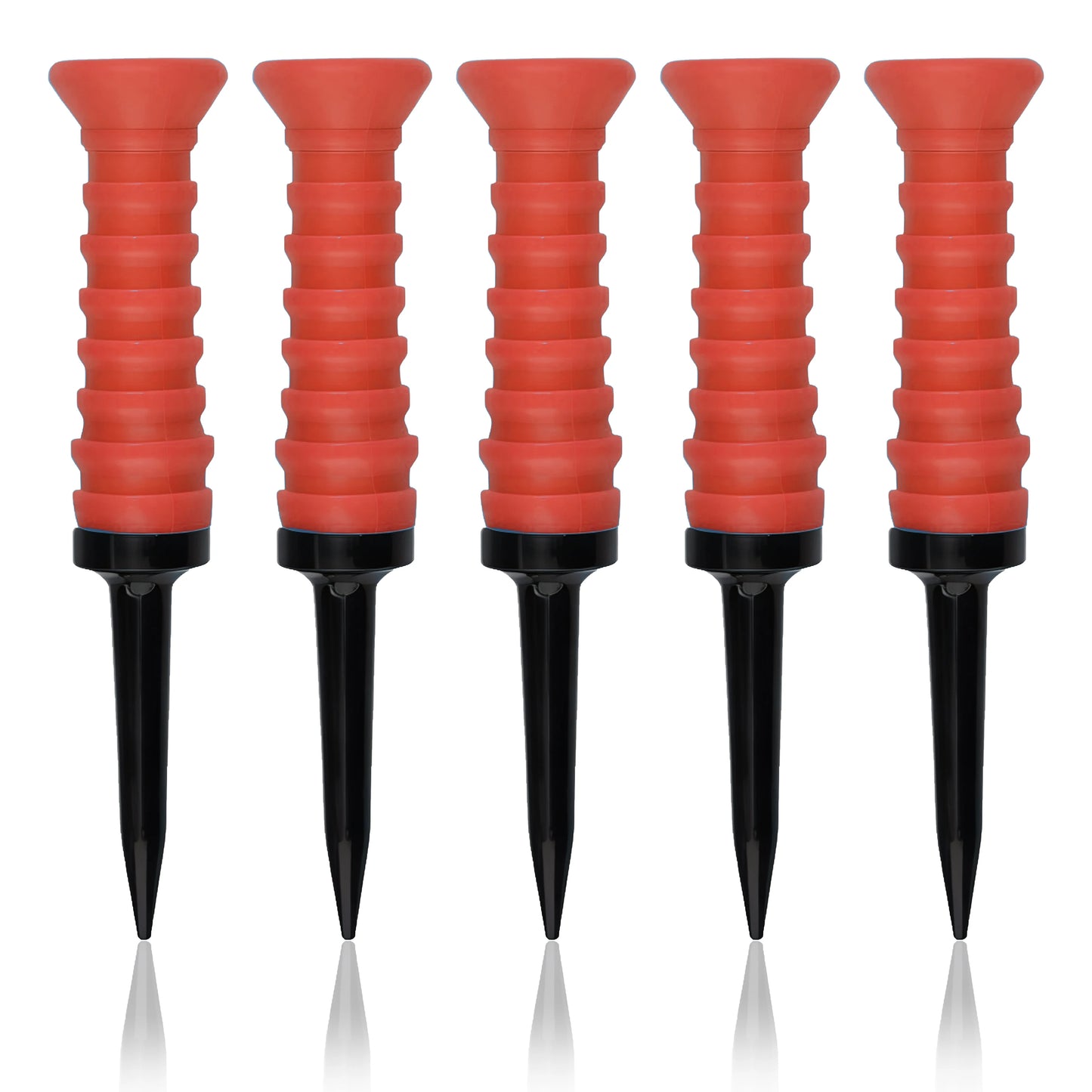 5 Stück 360° Flexible Gummigolf-Tees – 83mm (3,27 Zoll) | Langlebige, Reibungsarme Bunte Tees für Driving Range & Alltagsspieler Kaufschwan® Rot