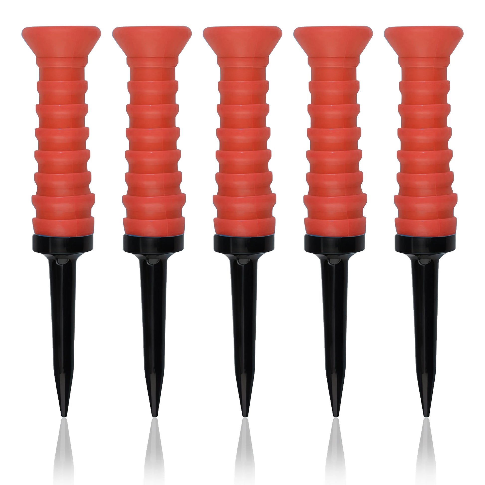 5 Stück 360° Flexible Gummigolf-Tees – 83mm (3,27 Zoll) | Langlebige, Reibungsarme Bunte Tees für Driving Range & Alltagsspieler Kaufschwan® Rot
