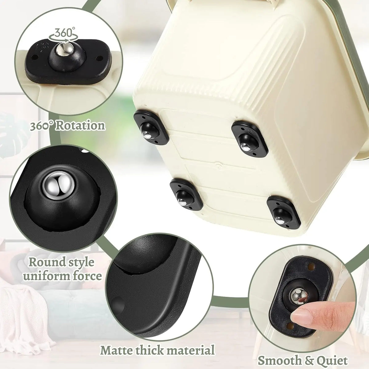 Selbstklebende Universal-Minirollen – Drehbare Möbelrollen für Aufbewahrungsboxen, Schränke und Haushaltsgegenstände Kaufschwan®