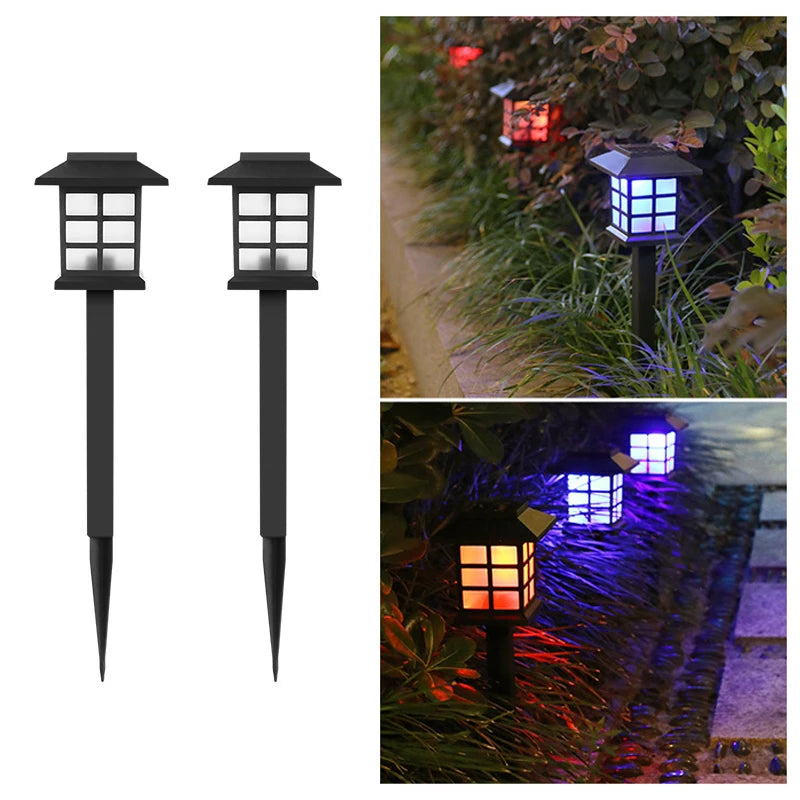 2er Set Solar Wegeleuchten – IP65 Wasserdichte LED Außenlampen für Garten, Einfahrt, Terrasse & Gehweg Kaufschwan® Bunt Licht