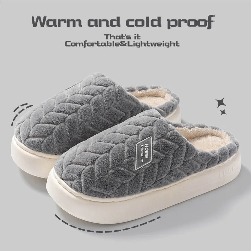 Baumwoll-Hausschuhe für Damen | Herbst & Winter | Weiche Sohle, Rutschfest & Warm Kaufschwan® Grau 42-43