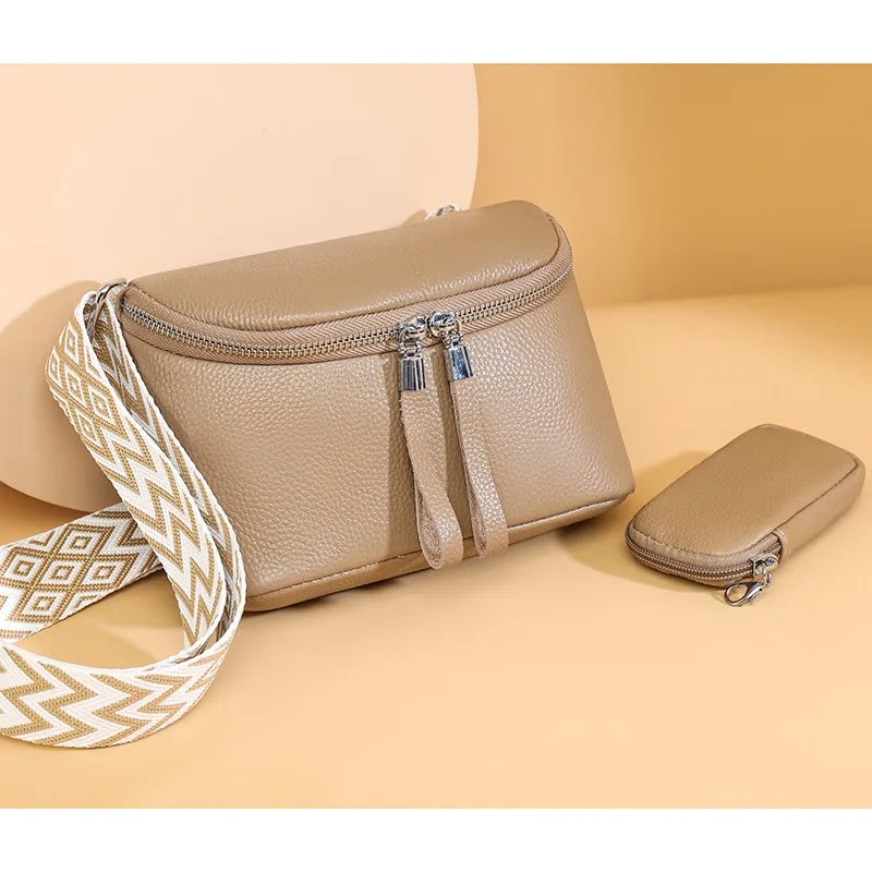 Damen Brusttasche – Hochwertige Rindsleder Crossbody, Gürteltasche & Handtasche mit Kleiner Geldbörse Kaufschwan®