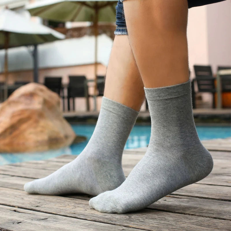 10 Paare Herren Kammbaumwollsocken | Schwarze Freizeit- & Businesssocken Atmungsaktiv Hochwertig Kaufschwan®