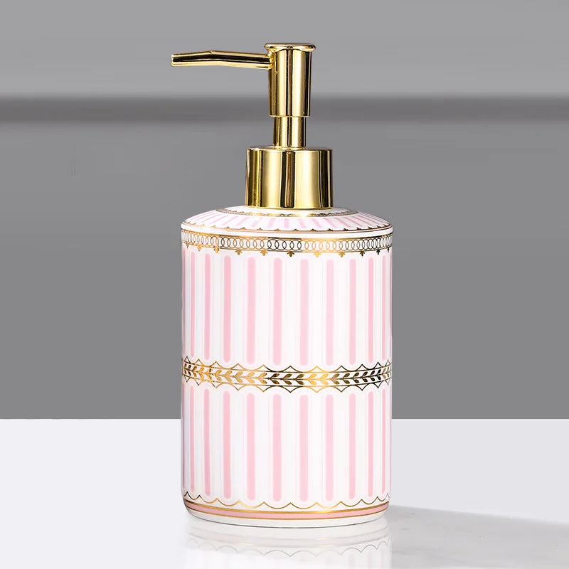 Tragbarer Keramik-Lotion- und Seifenspender – Nachfüllbare Shampoo- und Duschgel-Flasche mit Druckpumpe Kaufschwan® D-500ML