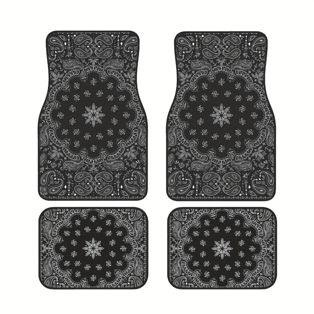 4-teiliges Autoschalenmatten-Set – Robuste Gummirückseite, Persisches Teppichmuster, Schmutzresistenter Bodenschutz Kaufschwan® Motiv 8