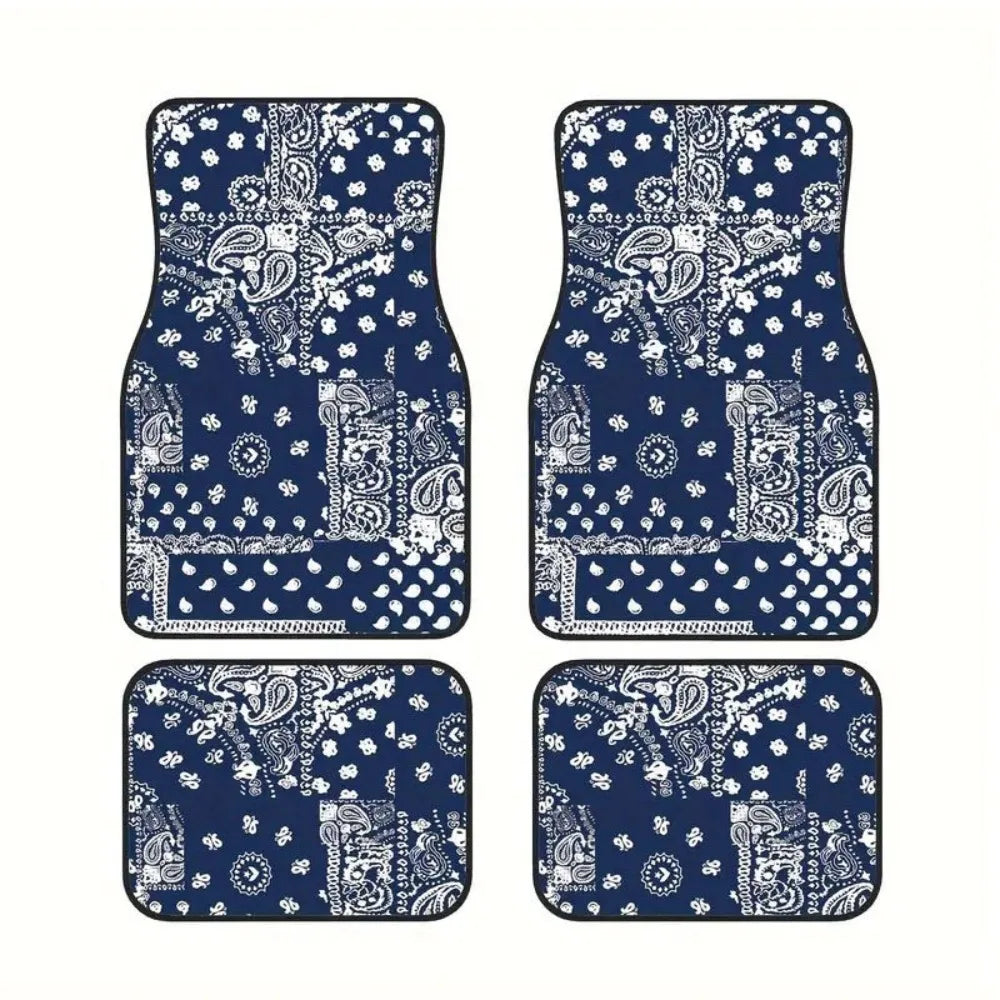 4-teiliges Autoschalenmatten-Set – Robuste Gummirückseite, Persisches Teppichmuster, Schmutzresistenter Bodenschutz Kaufschwan® Motiv 1