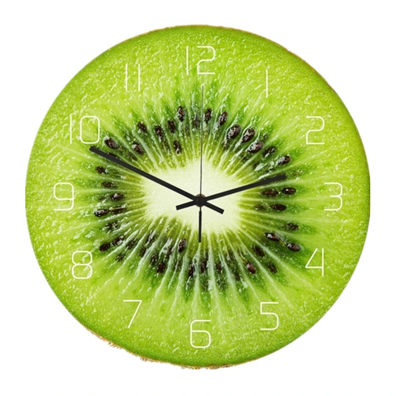 Zitrus Früchte Wanduhr – Leise Quarz Küchen Deko Uhr Kaufschwan® Kiwi 30cm 12inch