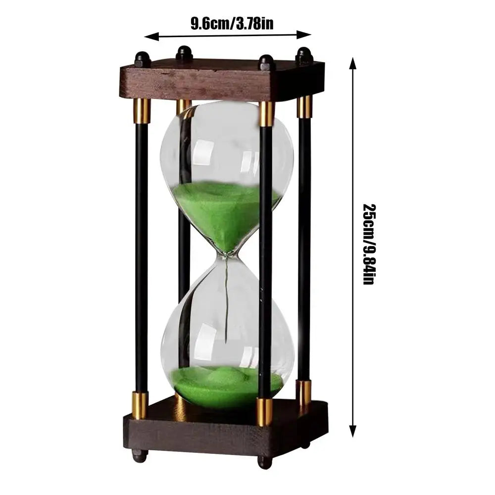 Retro Sanduhr aus Glas – 60 Minuten Borosilikat Timer für Schreibtisch Dekor, Spiele & Unterricht