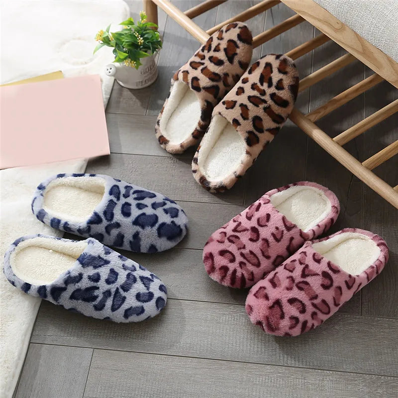 Leopardenmuster Winter-Hausschuhe | Indoor-Schuhe für Damen & Herren | Warme Fell-Slides | Rutschfeste Paare-Hausschuhe Kaufschwan®