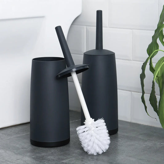 Toilettenbürste aus Kunststoff mit Halter – Reinigungsbürste mit langem Griff und Standfuß Kaufschwan®