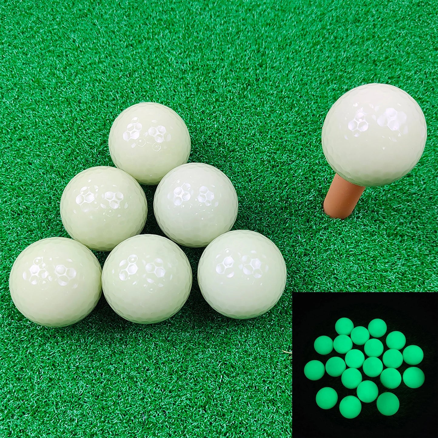 3 Stück Leuchtende Golfbälle – Wiederverwendbare Golfbälle | Langlebige Glow-in-the-Dark Trainingsbälle für Indoor & Outdoor Kaufschwan®