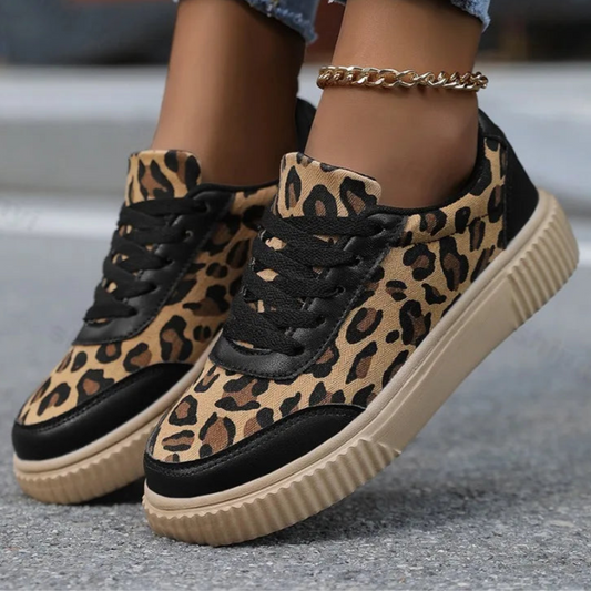 Frühling Damen Sneaker mit Leopardenmuster – Retro Chunky Casual Schuhe | Bequemes Flach-Design & Vielseitige Mode Kaufschwan®