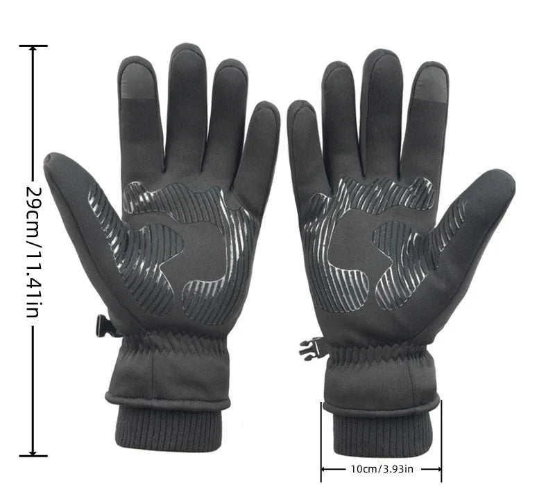 Herren Skihandschuhe – Wasserdichte Winddichte Winter Fäustlinge | Rutschfest Gefüttert mit Samt, Schneemobil & Motorrad Handschuhe für Winterreisen Kaufschwan®
