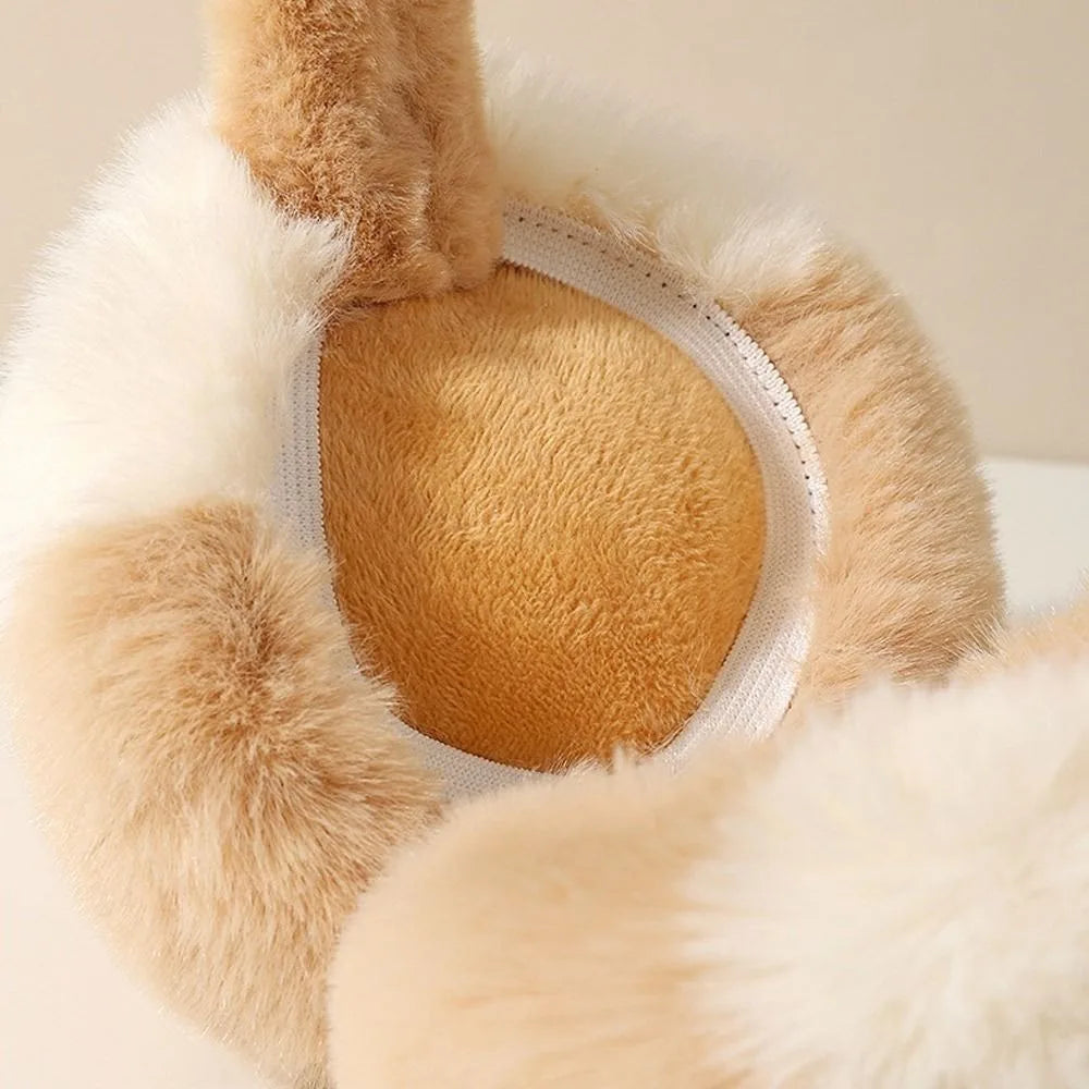 Modische Kunstfell Ohrwärmer in Bonbonfarben – Dicke Faltbare Plüsch Ohrklappen | Weiche Winter Accessoires für Damen & Mädchen Kaufschwan®