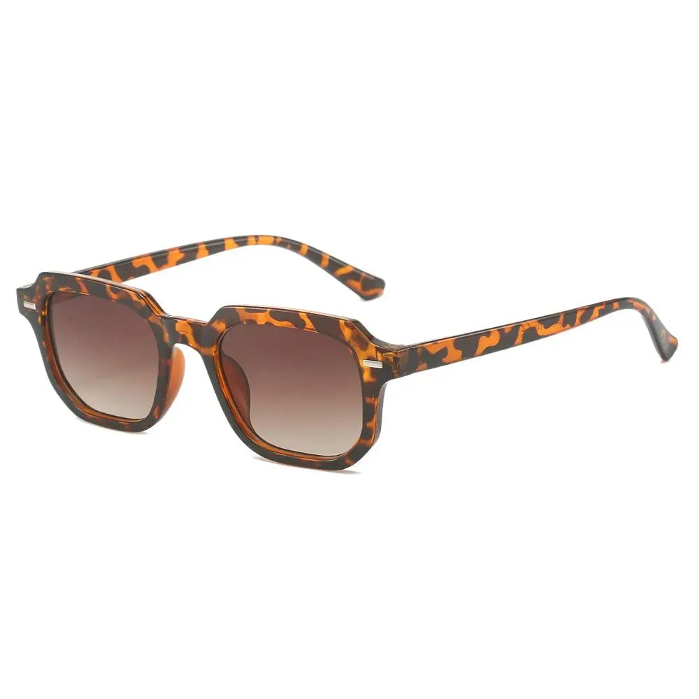 Retro-Sonnenbrille mit Vieleckigem Rahmen – Runde Sonnenbrille mit Nieten, Gestreiften Bügeln und UV400-Schutz zum Autofahren und für Freizeitaktivitäten Kaufschwan® Design 3