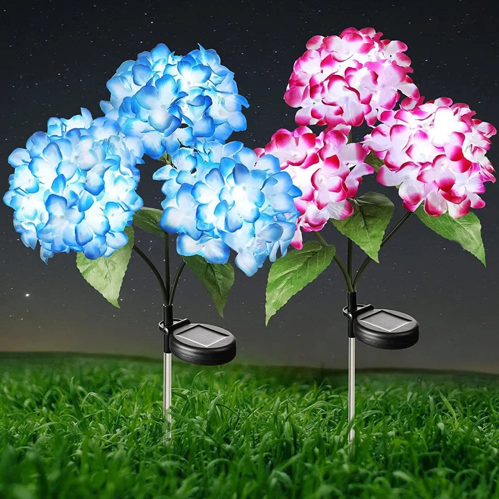 Solar Hydrangea Gartenlichter – LED Blumenleuchten mit Erdspieß für Außenbereiche & Frühlingsdeko Kaufschwan®