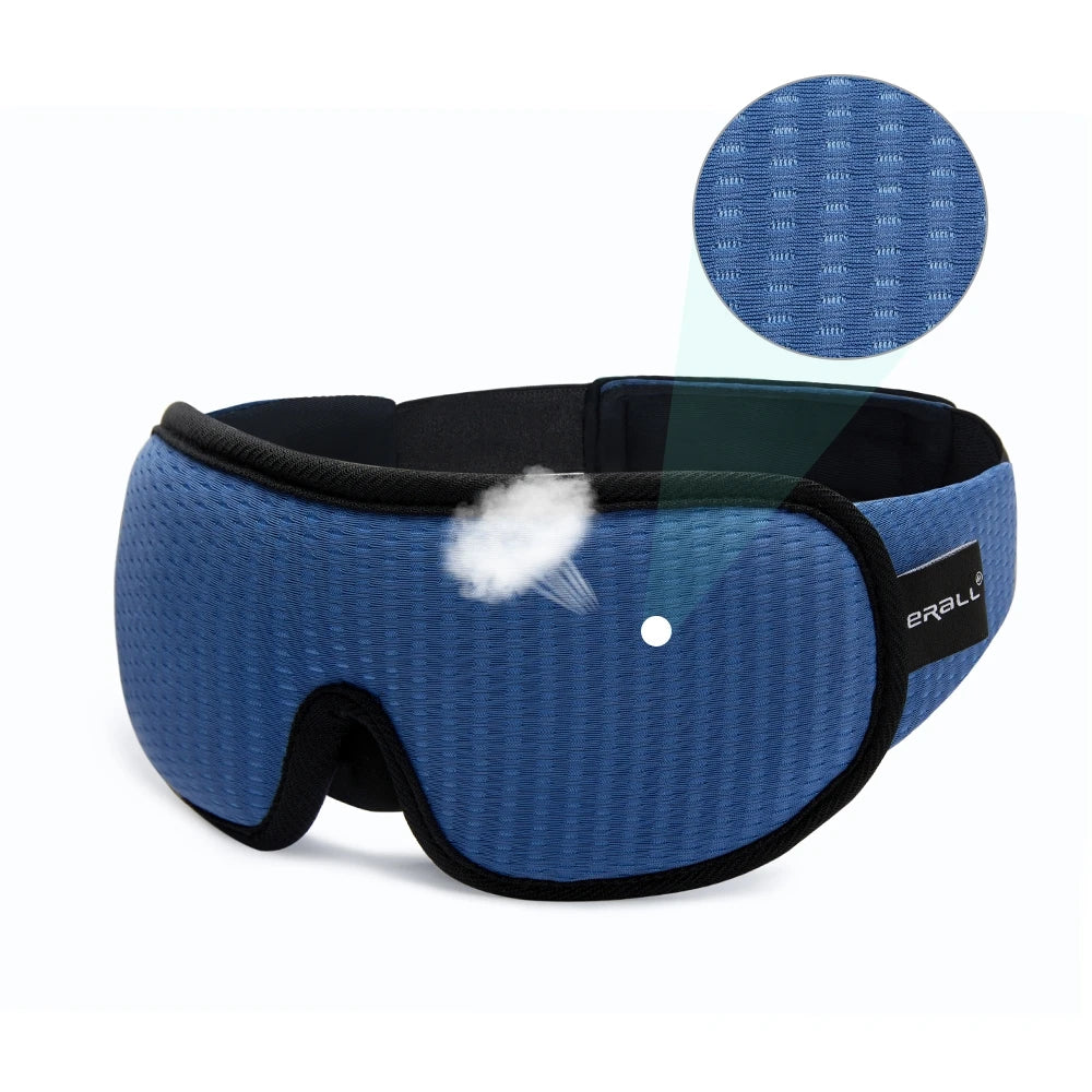 3D Sleeping Mask Block Out Light Soft Padded Sleep Mask For Eyes Slaapmasker Eye Shade Blindfold Sleeping Aid Face Mask Eyepatch Kaufschwan® Blau