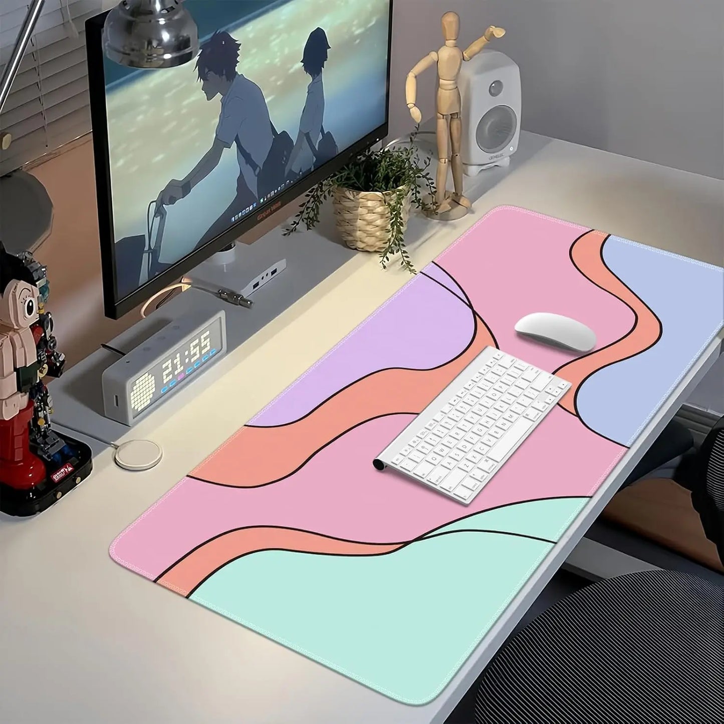 XXL Große Schreibtischmatte – Rutschfestes Mauspad mit Genähten Kanten für Tastatur und Computer Kaufschwan®