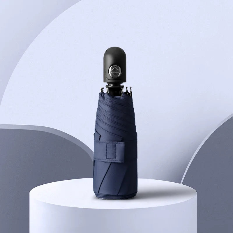 Mini Vollautomatischer Schirm – UV-beständiger Vinyl-Sonnenschutz 5-Fach Faltbarer Tragbarer Reise-Regenschirm für Sonne & Regen