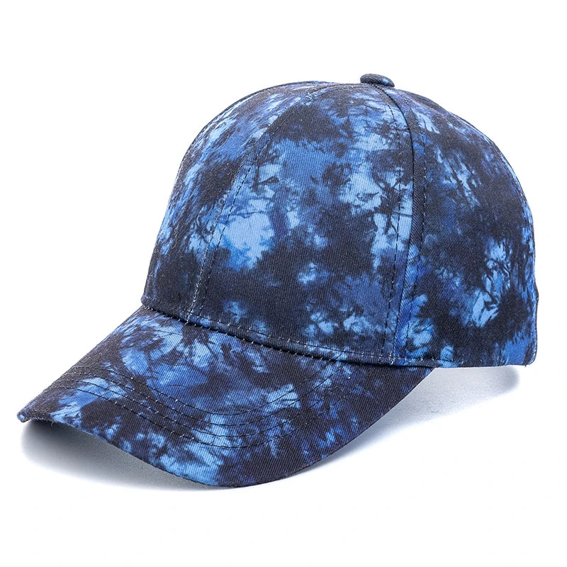 Neue Outdoor Freizeit Tie-Dye Kappe | Damen Regenbogen Bunte Baseballkappe | Streetwear Sommerhut Kaufschwan® Marineblau 1 56cm-60cm