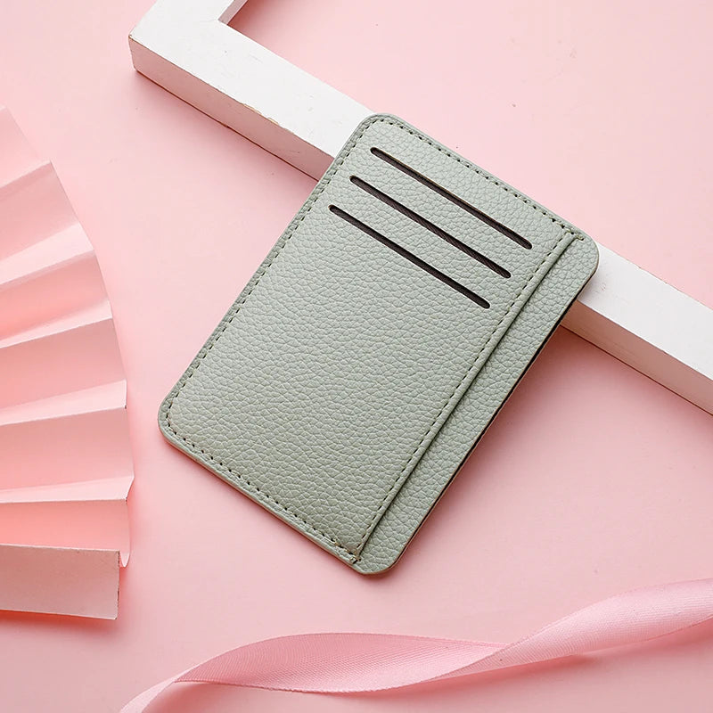 Ultradünne Mini-Geldbörse aus Weichem PU-Leder – Farbenfrohes Kartenetui für Damen & Herren Kaufschwan® Hellgrün