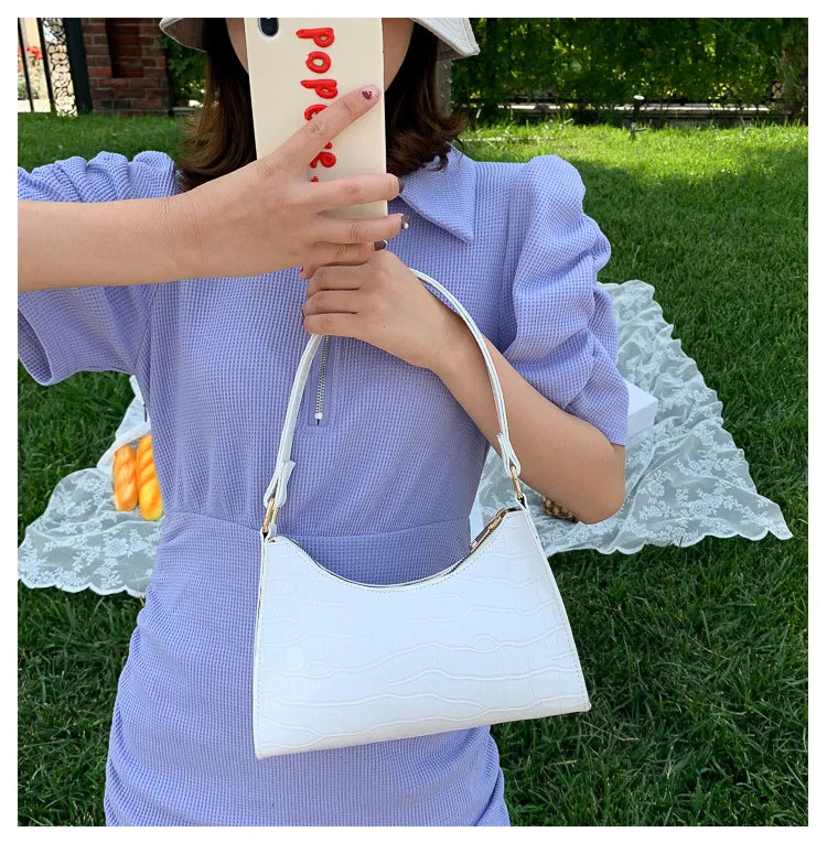 Kleine Retro Leder Shopping Tasche – Modische Einfarbige Ketten Schultertasche | Damen Handtasche Casual Kaufschwan®