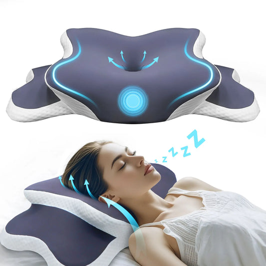 Memory Foam Nackenkissen – Ergonomisches Orthopädisches Konturkissen für Nackenstütze & Schmerzlinderung | Für Seiten-, Rücken- & Bauchschläfer Kaufschwan®