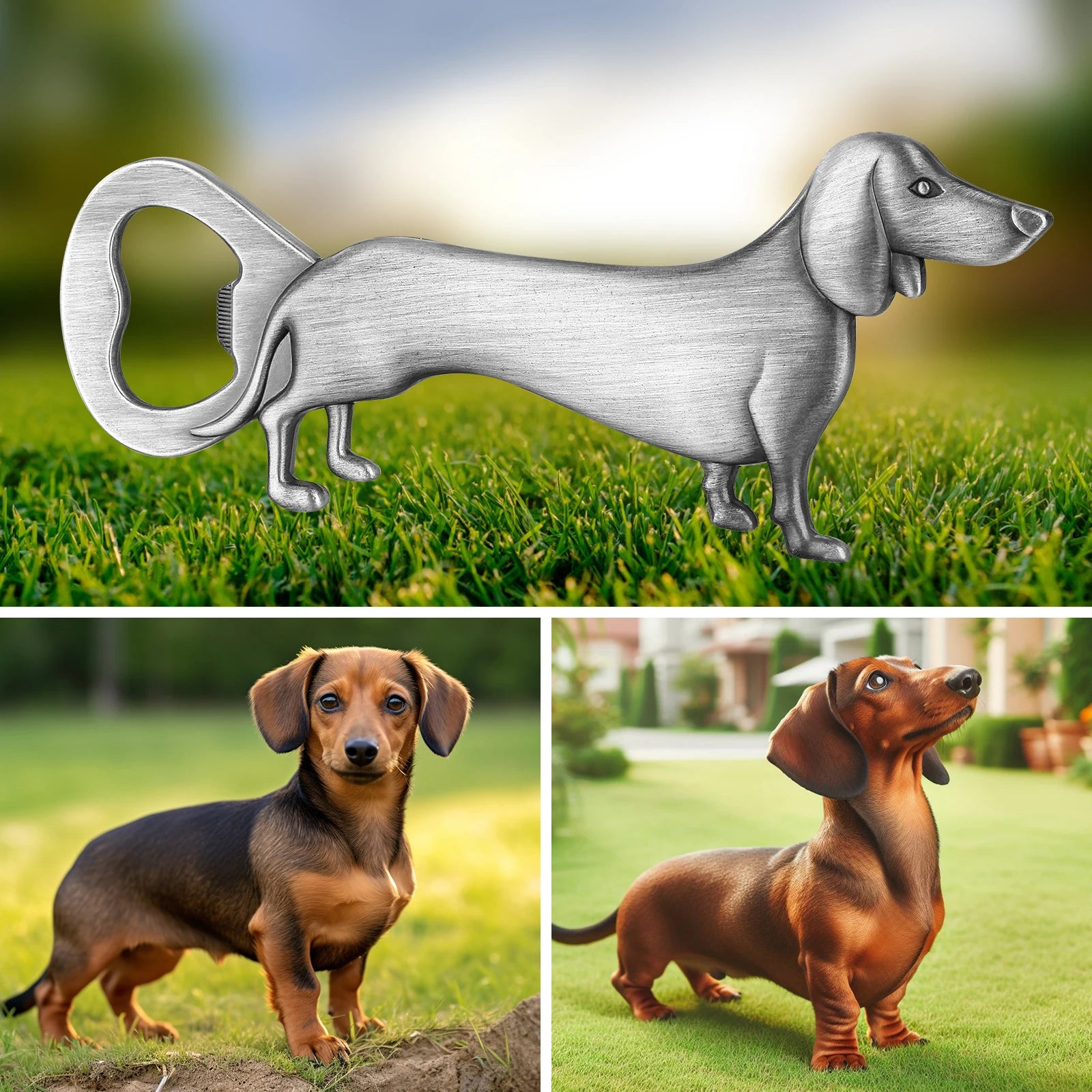 Dackel Flaschenöffner – Metall Hunde Design Geschenk für Männer Kaufschwan®