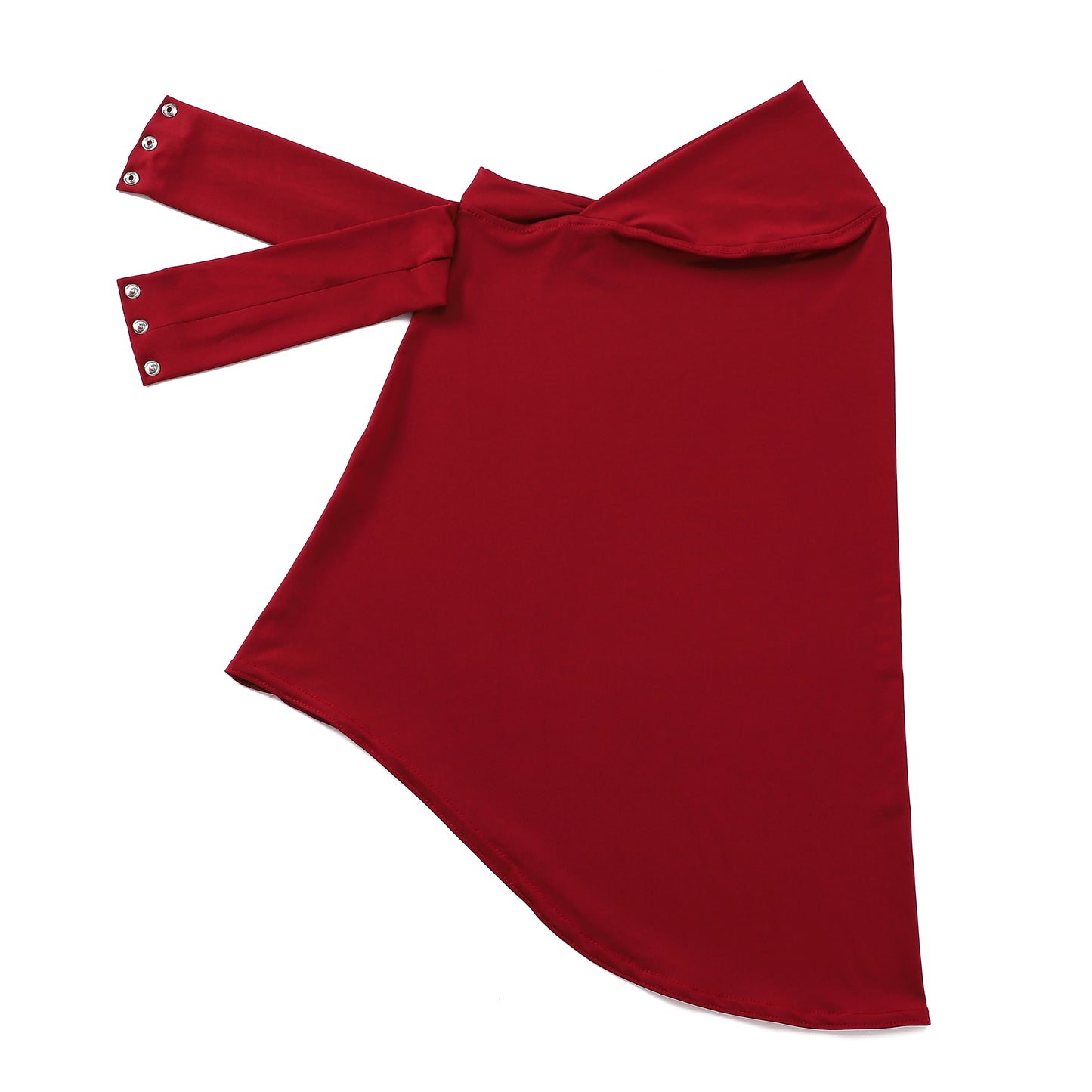 Schnellverschluss Hijab – Premium Jersey Schal mit Bändern & Knöpfen | Vollbedeckende Unterhaube Turban für Muslimische Frauen Kaufschwan® Dunkelrot