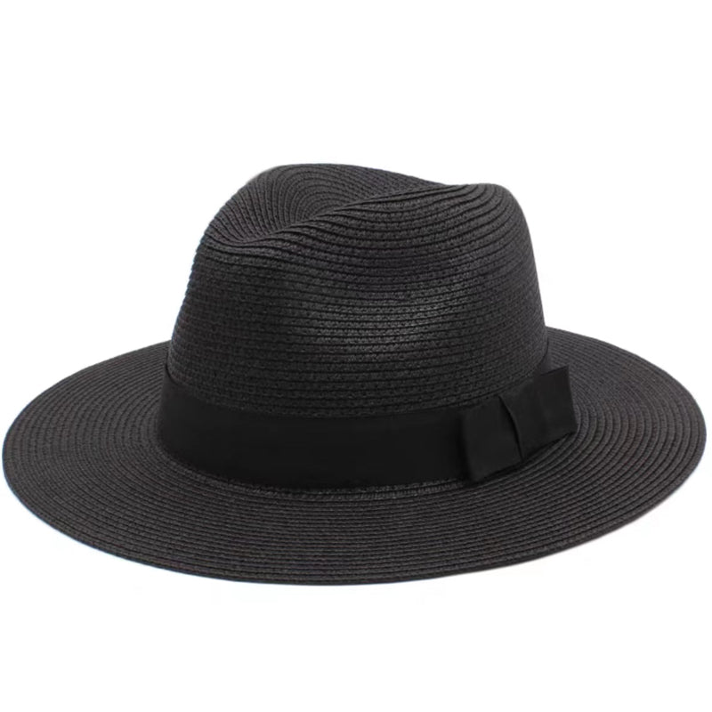 Großer Strohhut für Damen & Herren – Sommer Fedora mit breiter Krempe, Strand Sonnenhut mit UV-Schutz Kaufschwan®