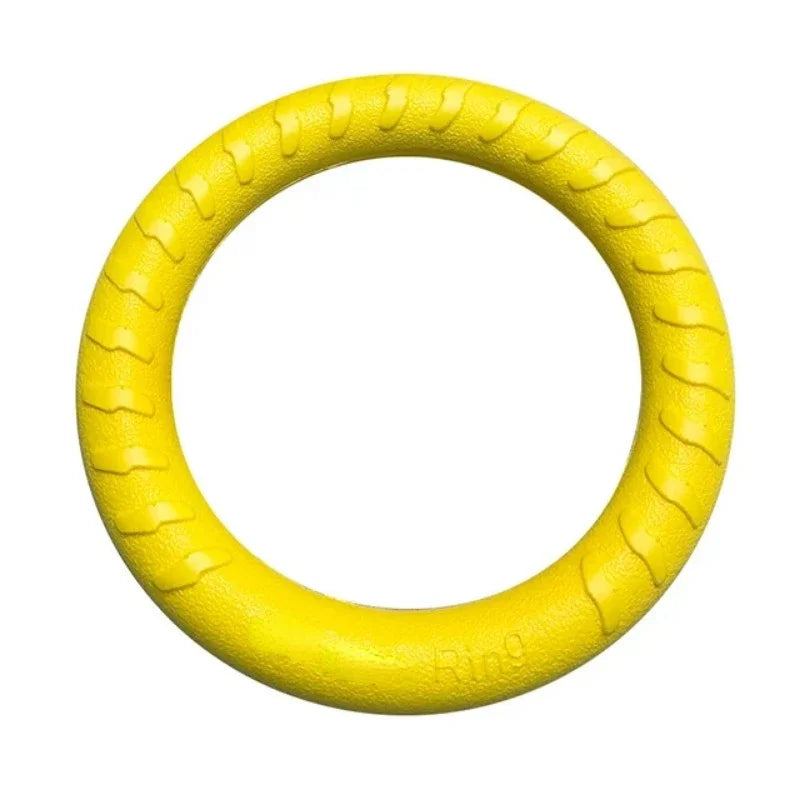 EVA Hund Trainingsring – Schwimmender Wurf- und Ziehring für Hunde Kaufschwan® Gelb 18cm