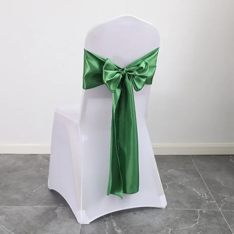 Satin Stuhlschleifen – Hochzeits Schleifenband für Stuhl Dekoration Kaufschwan® Grasgrün 10 Stück