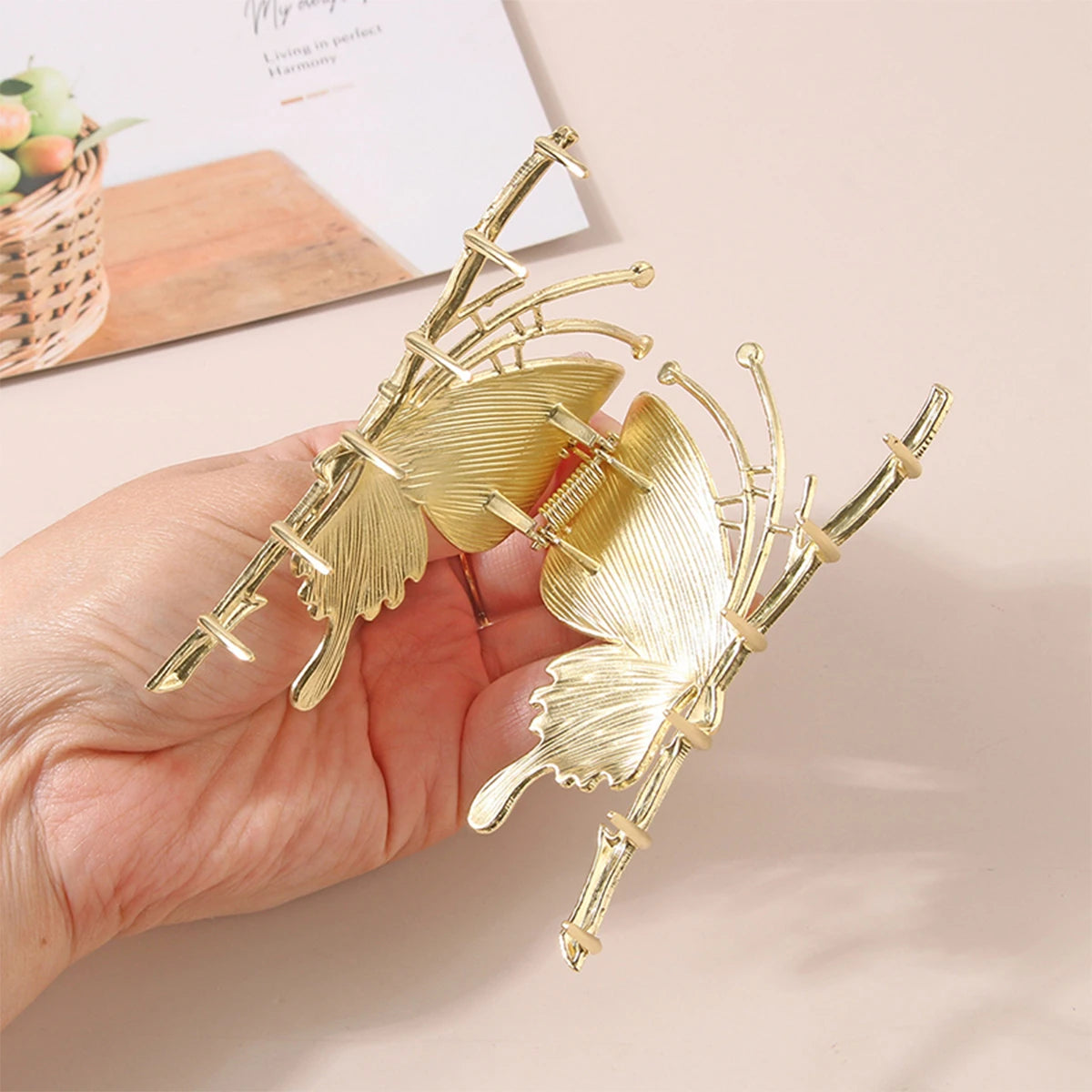 Elegante 10cm Metall Schmetterling Haarklammer – Langlebige Haarklammer für Damen Kaufschwan®