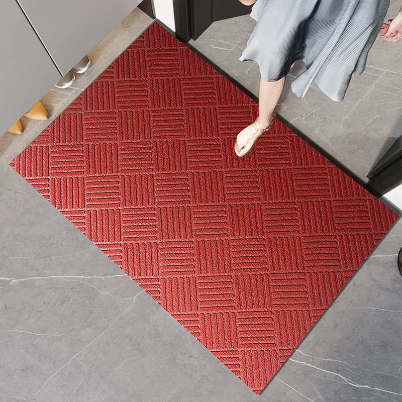 Rutschfeste Eingangsmatte – Dicke, langlebige Gummifußmatte mit Twill-Kante für Innen & Außen Kaufschwan® Rot 80x120cm