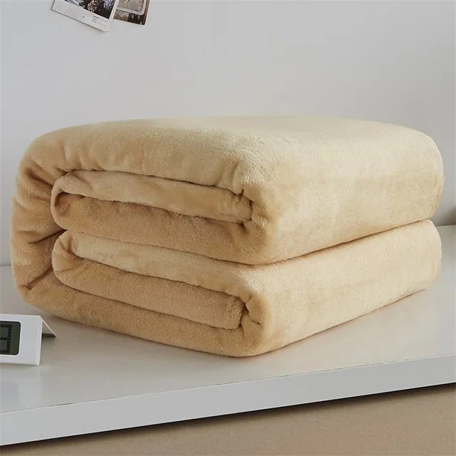 Korallfleece Flanell Decke – Weiche, warme und leichte Bettdecke, Sofabezug, Einfarbig Blau & Rosa Kariert Kunstpelz