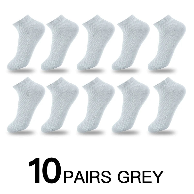 10 Paare Herren Businesssocken | Neuer Stil Schwarze Kurze Atmungsaktive Deodorant-Socken Kaufschwan® 10er Set 2 Einheitsgröße