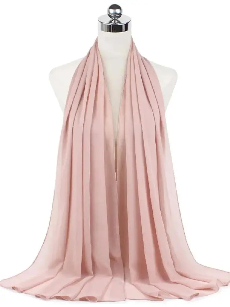 Damen Hijab aus Chiffon – Sofort Tragbares Kopftuch | Einfarbiger Instant Hijab Schal, Arabischer Wrap & Islamischer Schal Kaufschwan® Hellrosa