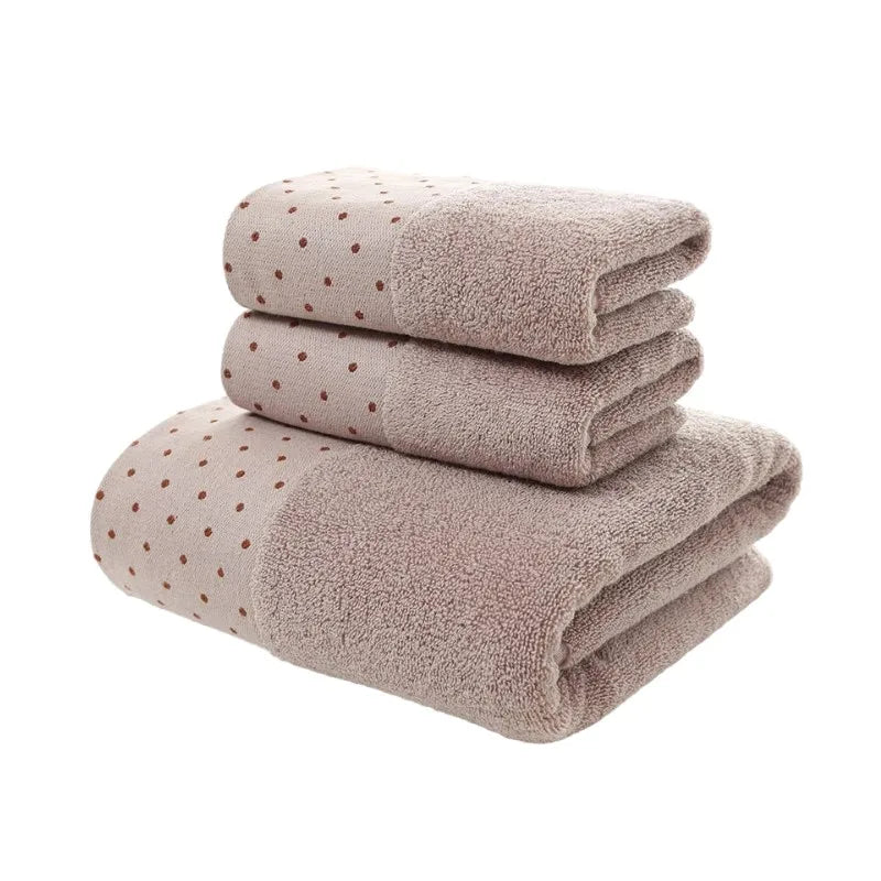 Cremefarbenes 3-teiliges Badetuch Set – 1 Großes Baumwoll Badetuch + 2 Handtücher | Weich, Flauschig & Saugfähig in Hotelqualität Kaufschwan® Hellbraun 3er-Set