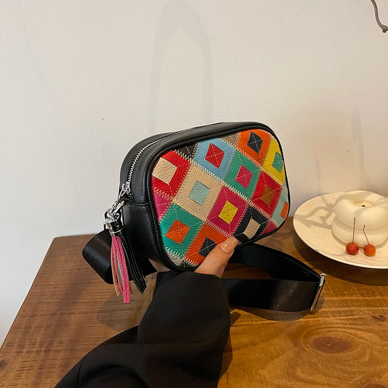 Kleine Bunte Ledertasche – Luxus Damen Handtasche, Crossbody & Schultertasche in Hochwertiger Verarbeitung