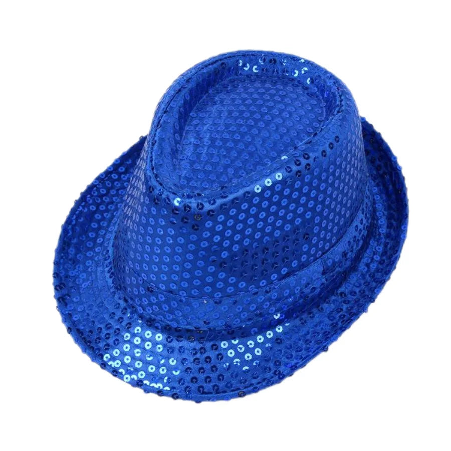 Britischer Top Jazz Hut – Herren & Damen Bühnenhut mit Pailletten, Glänzende Weihnachtsfedora, Party, Eltern-Kind, Halloween Kaufschwan®