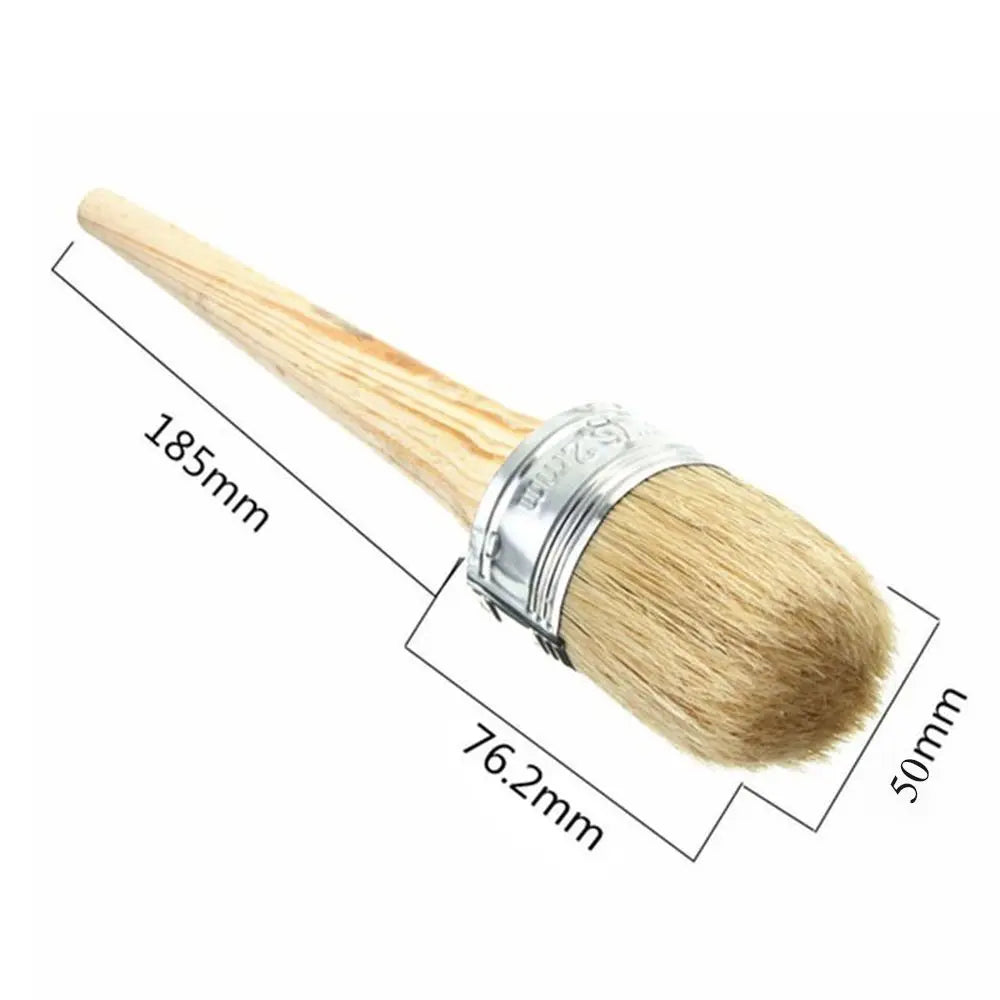 Hochwertiger Künstlerpinsel – Rundborsten Pinsel mit Holzgriff für Wachs, Kreide und Ölmalerei Kaufschwan® 50mm