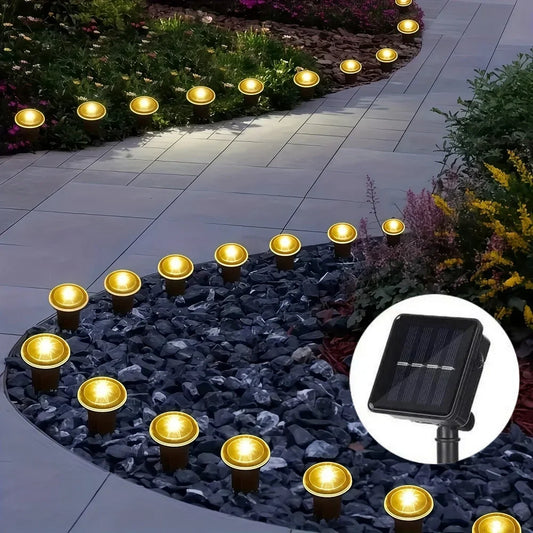 Solarbetriebene Garten-Lichterkette – Wasserdichte LED-Dekoleuchten für Rasen, Wege, Camping, Geburtstage & Feiertage Kaufschwan®