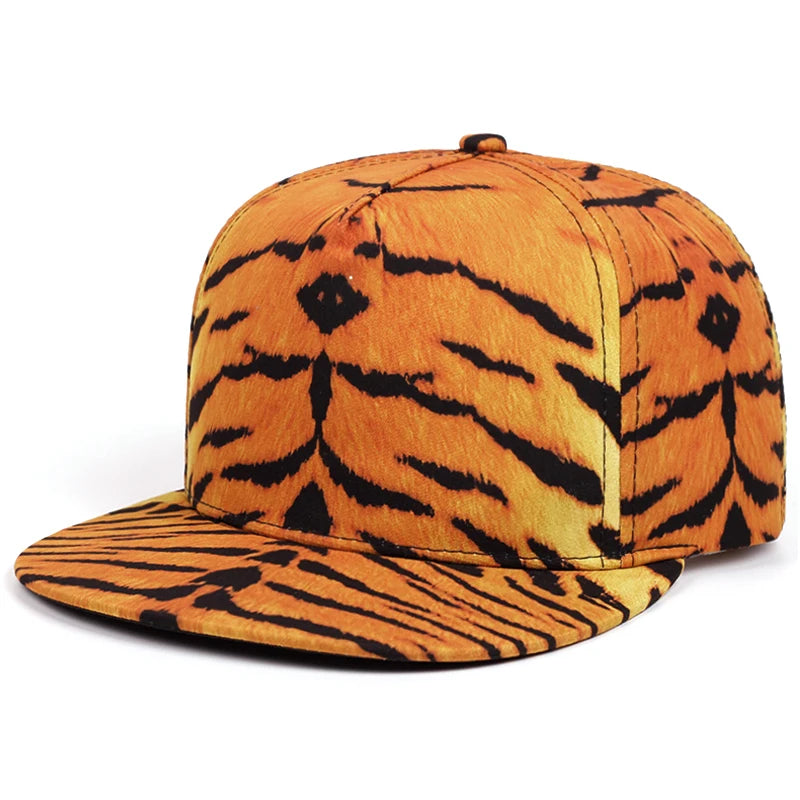2025 Fashion Flachkrempe Hut | Bedrucktes Street Pop Skateboarding Hip Hop Baseball Cap | Sonnenschutz Kaufschwan® Tigerstreifen