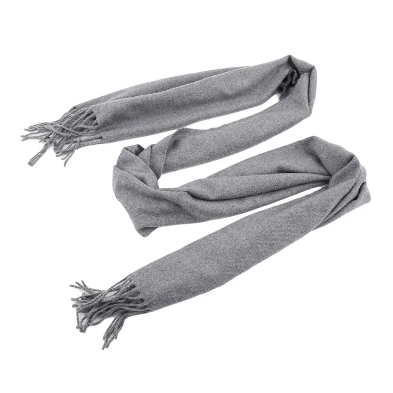 Herbst & Winter Einfarbiger Kaschmir-Imitat Schal | Dickes Lang-Tassel Umschlagtuch für Herren & Damen – Warmer Monochrom Schal Kaufschwan®