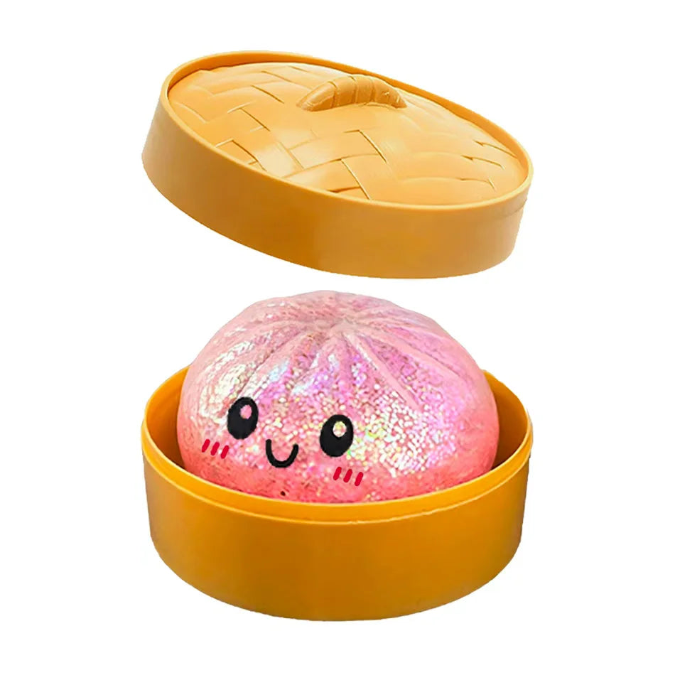 Bunte Glitzer-Dumpling-Squishies in 6 Designs mit Box – Weiches Sensorik-, Knautsch- & Fidget-Spielzeug zum Stressabbau und Sammeln Kaufschwan®