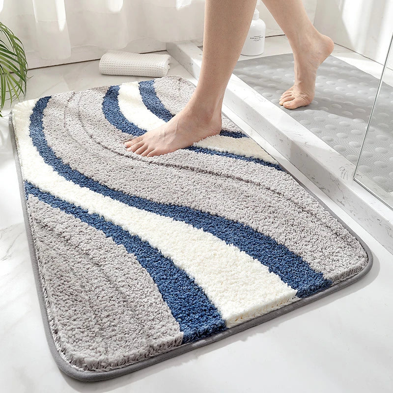 Saugstarke, dicke Badematte – XXL‑Kapazität, schnell trocknend, rutschfest, kuschelig weich – Flock-Design für Bad & Wanne Kaufschwan®