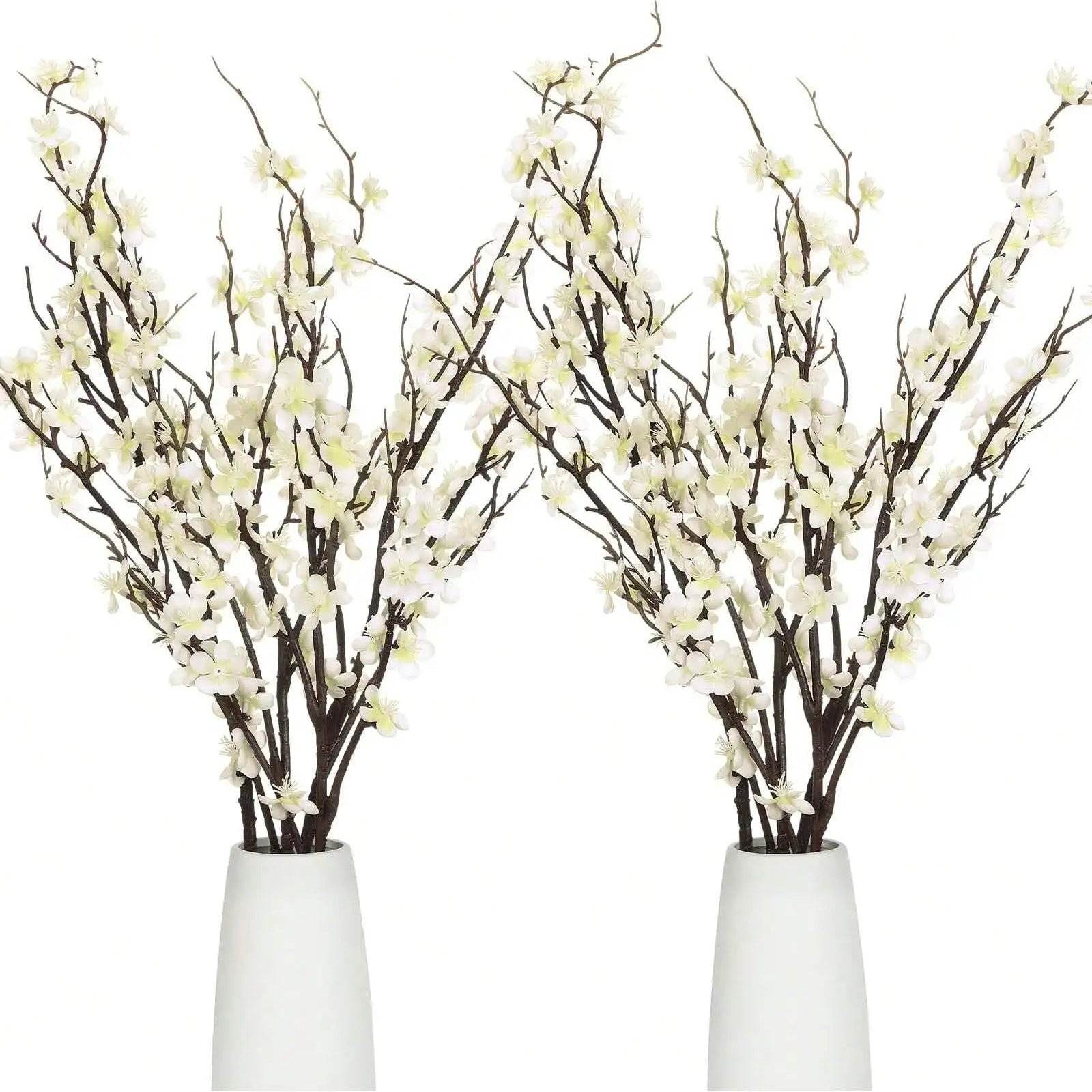 Weiße Künstliche Winterblüten mit Langem Stiel – Elegante Kunststoffblumen für Zuhause, Hotel, Büro, Hochzeit, Party & Gartendekoration Kaufschwan®