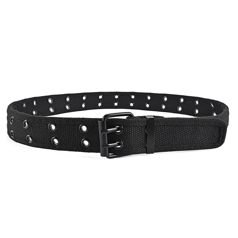 Herren Canvas Gürtel – Schlanker Taktischer Gürtel | Doppeldornschließe Modischer Gürtel für Jeans, Arbeit & Freizeit