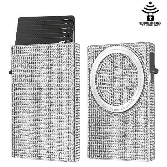 Minimalistische Damen Geldbörse aus Aluminiumlegierung – Magnetischer Automatischer Pop-Up Kartenhalter mit Diebstahlschutz & Blockierung Kaufschwan®