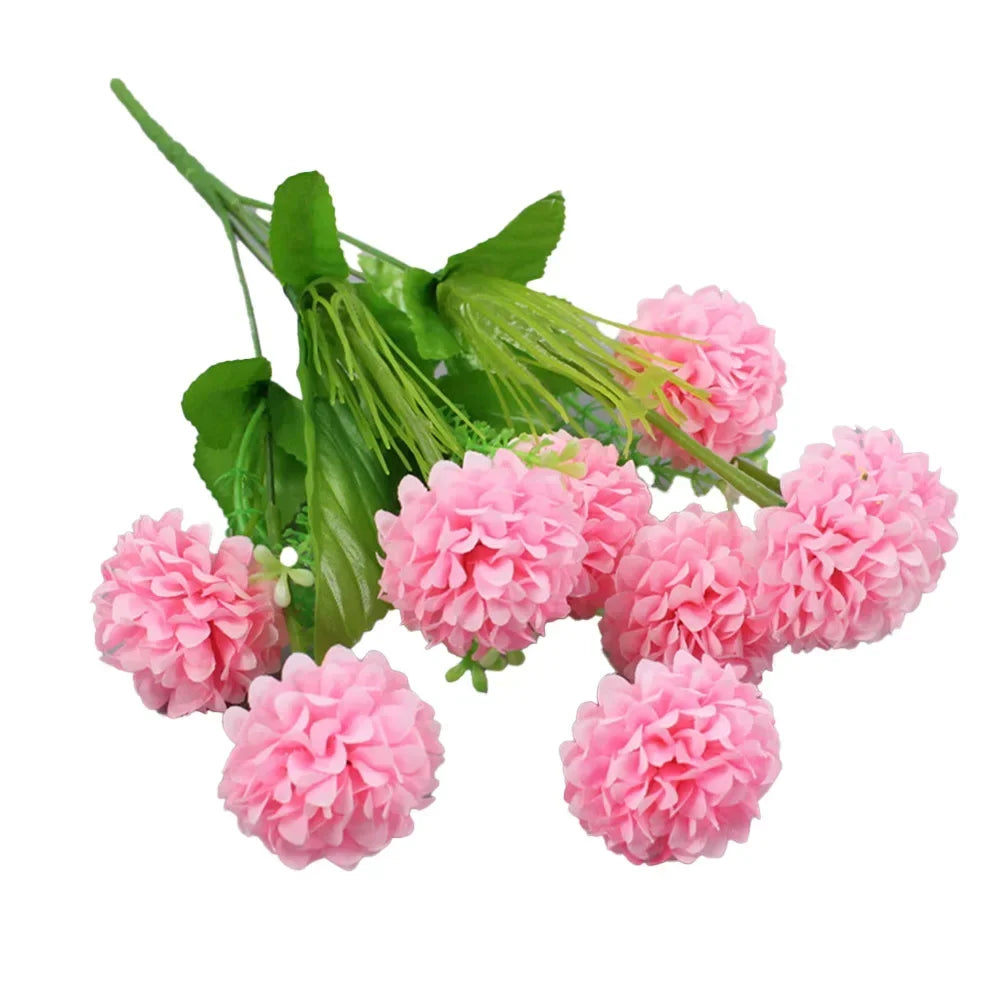 Mehrfarbige Künstliche Seidenhortensien – Kleiner Blumenstrauß für Hochzeit, Weihnachten, Party & DIY Wohnungsdekoration Kaufschwan® Rosa